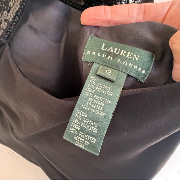 Ralph Lauren Black Sequin Strap Chemise - Picture 7 of 11